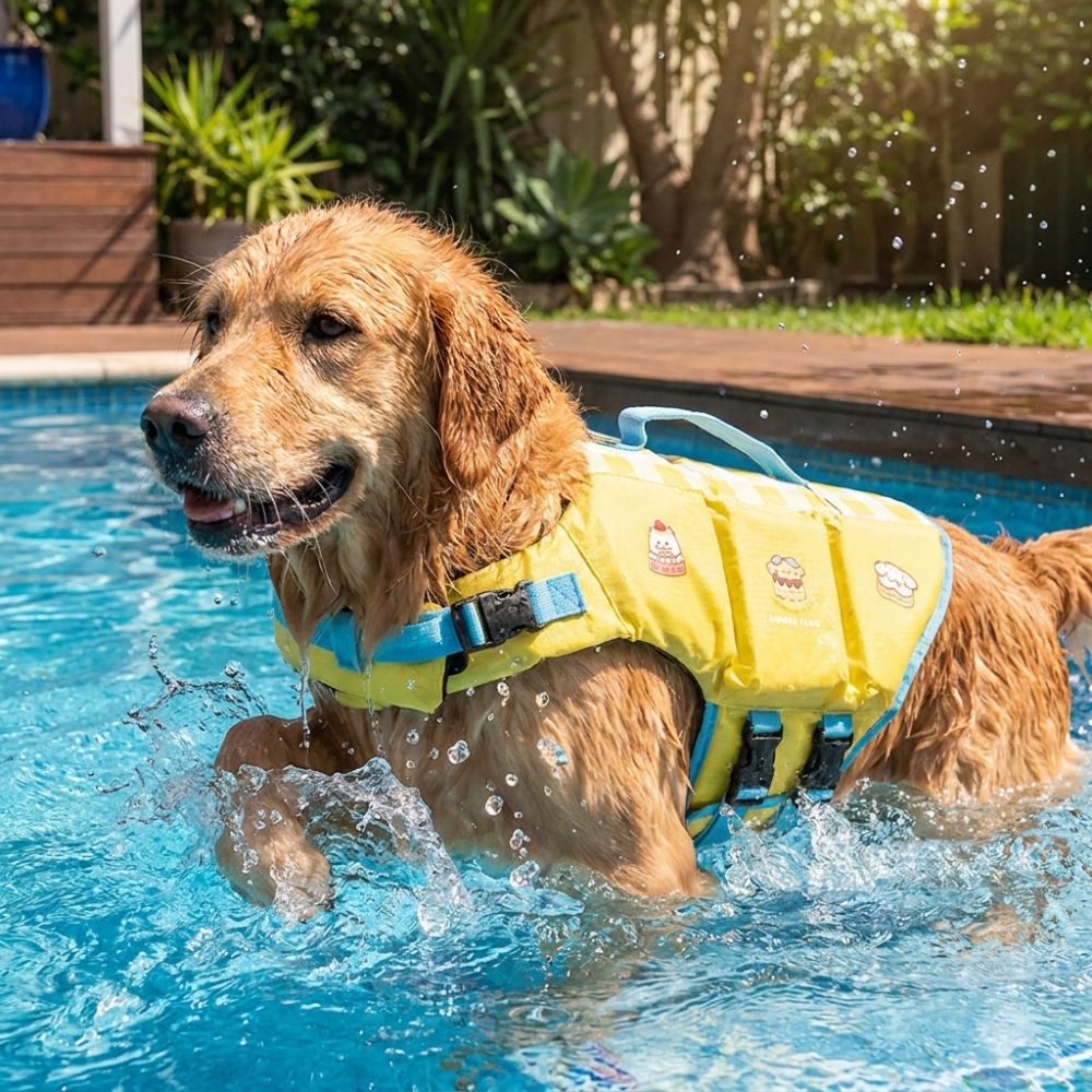 Dog Life Jacket - Waterdicht hondenreddingsvest Verstelbaar hondenzwempak met hoog