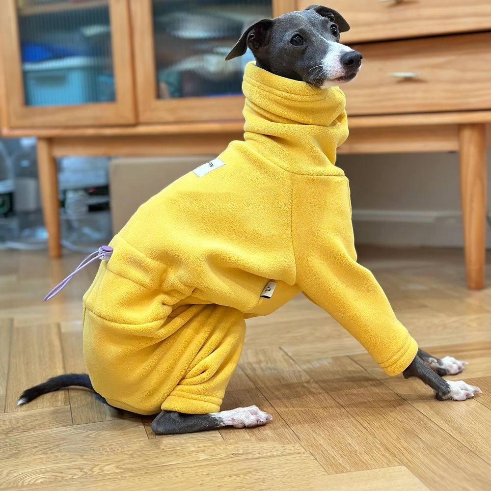 Dog Life Jacket - Warme gele fleecetrui voor Italië Greyhound