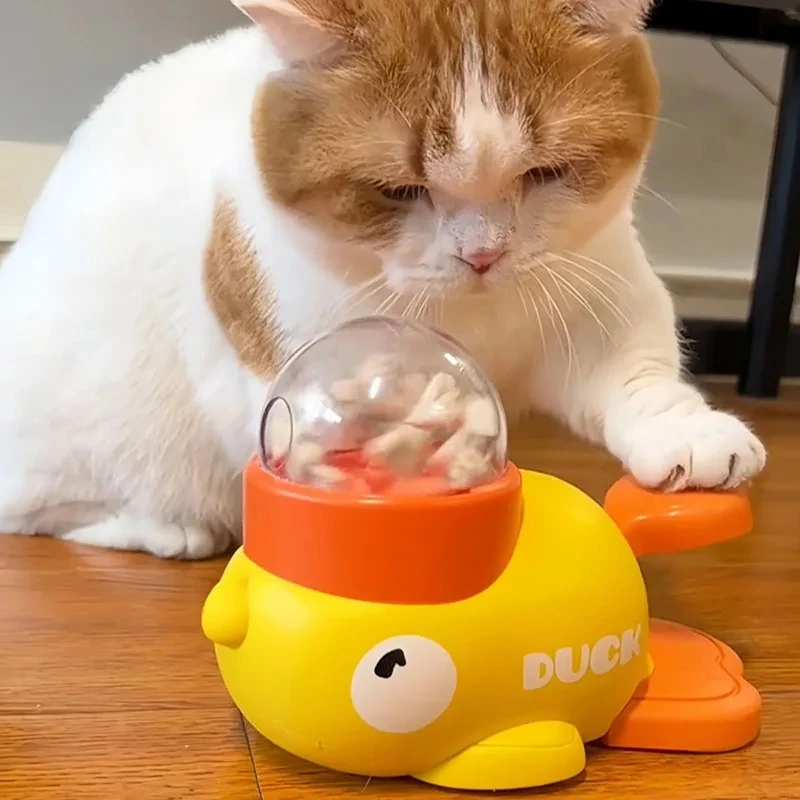 Gele eendvormige interactieve  - Interactive Cat Toy recensie en prijs